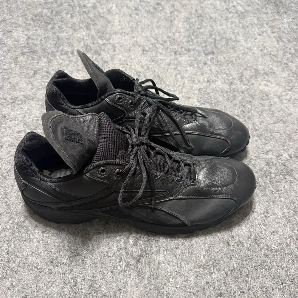 Vtg Reebok MLB Authentic Collection Black Leather Turf Shoes Men Size 16 RB409
